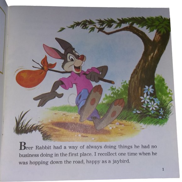VTG Walt Disney Presents The Story Of Brer Rabbit and the Tar Baby Book Only - Picture 5 of 8